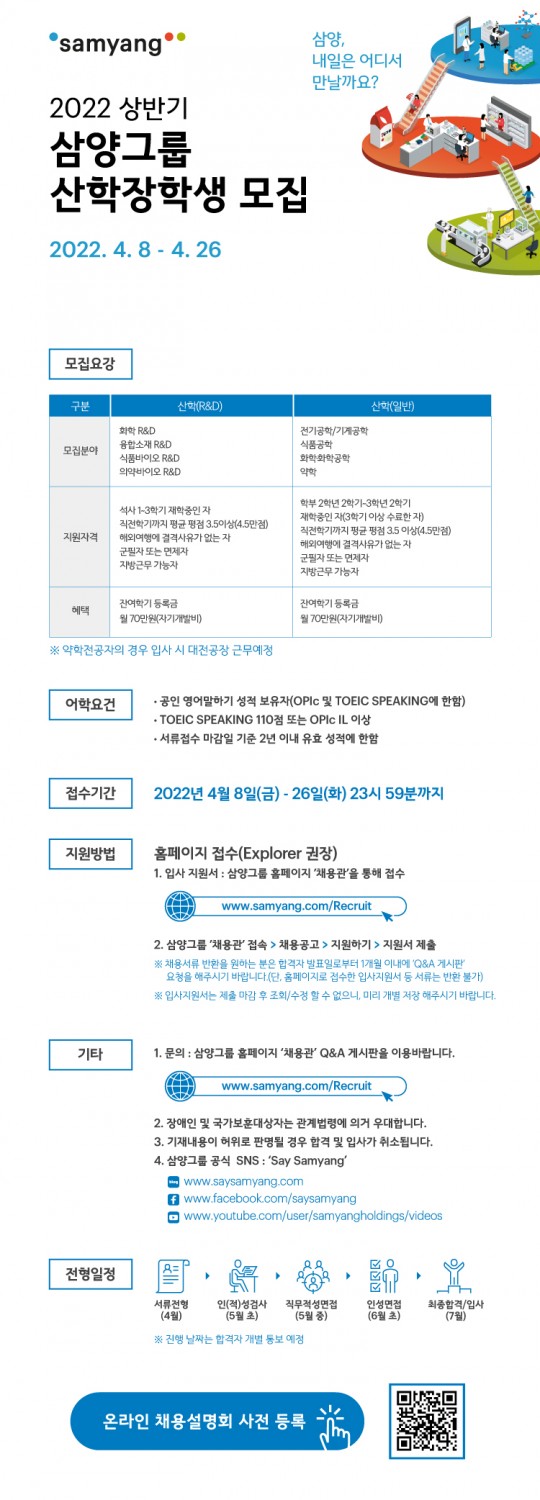 (삼양그룹)2022 삼양그룹 신입사원 모집 공고문_산학장학생